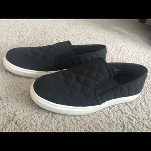 Black and White Slip-On Shoes